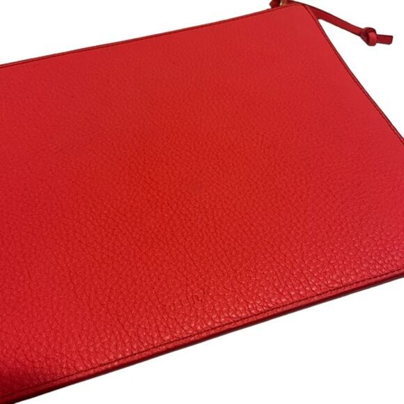 Fossil Emma Pouch Neon Coral Pebbled Leather - Picture 7 of 11